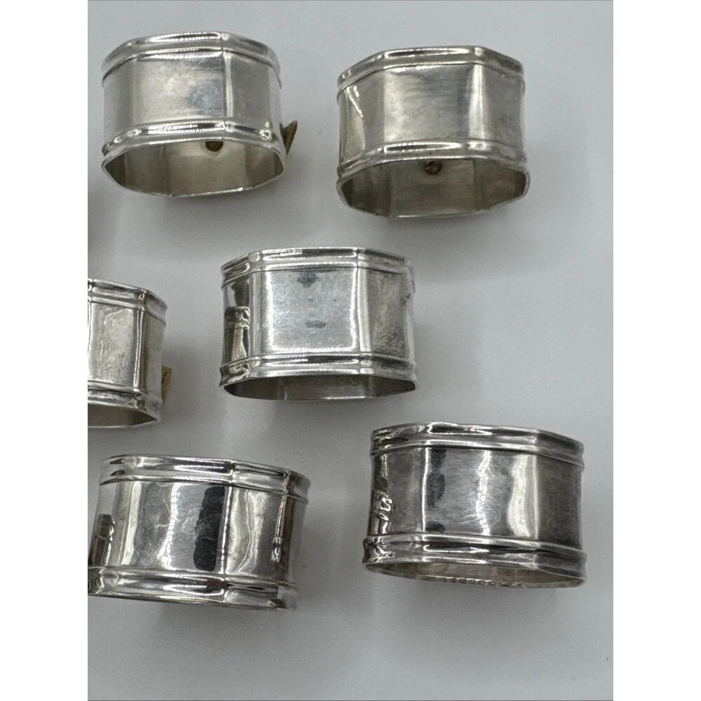 Vintage Fortunoff Silver and Gold Bow Napkin Rings Set Of 8